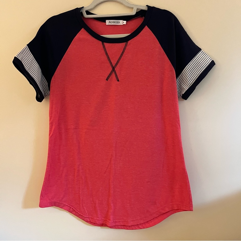 Adibosy Red and Navy Short Sleeve Tee